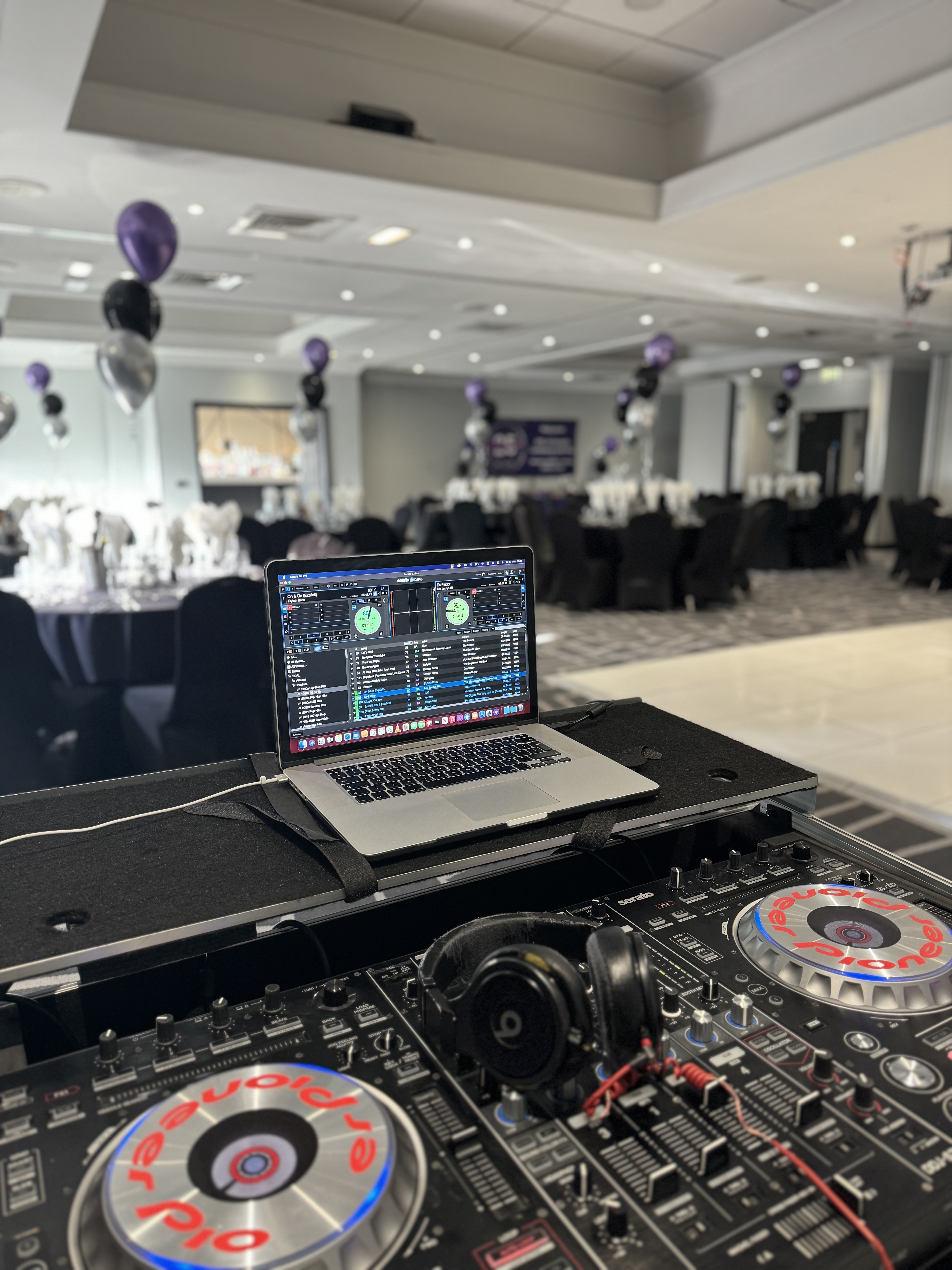 Wedding DJ setup in luxury hall