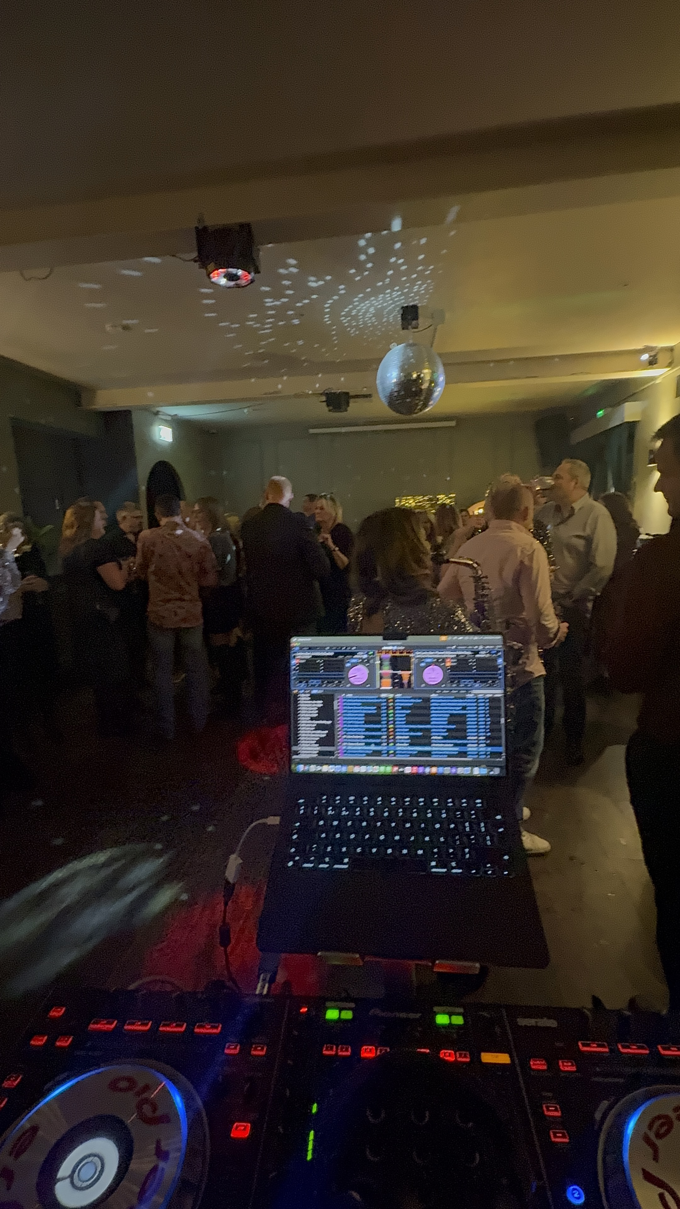 Party guests dancing